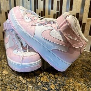 Nike Air Force 1 Mid Baby Pink White Sneakers Women’s Size 8.5 DV3903-900 EUC